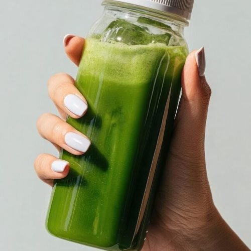 Refreshing green juice bottle